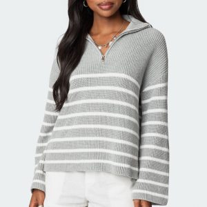 Oversized Quarter Zip Sweater