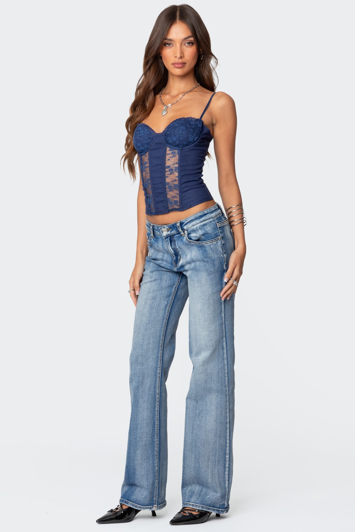 Avena Linen Look Lacey Corset - Image 3