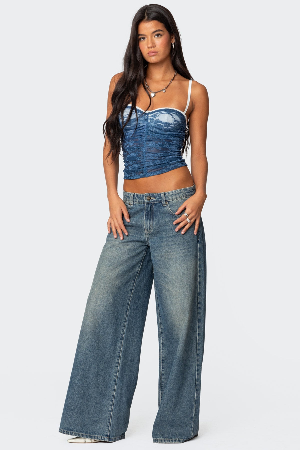 Eleanor Bra Detail Sheer Lace Top - Image 4