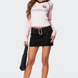 Roux Belted Mini Skirt