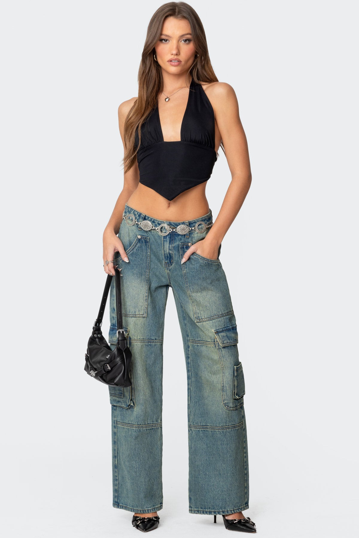 Open Back Triangle Halter Top - Image 5