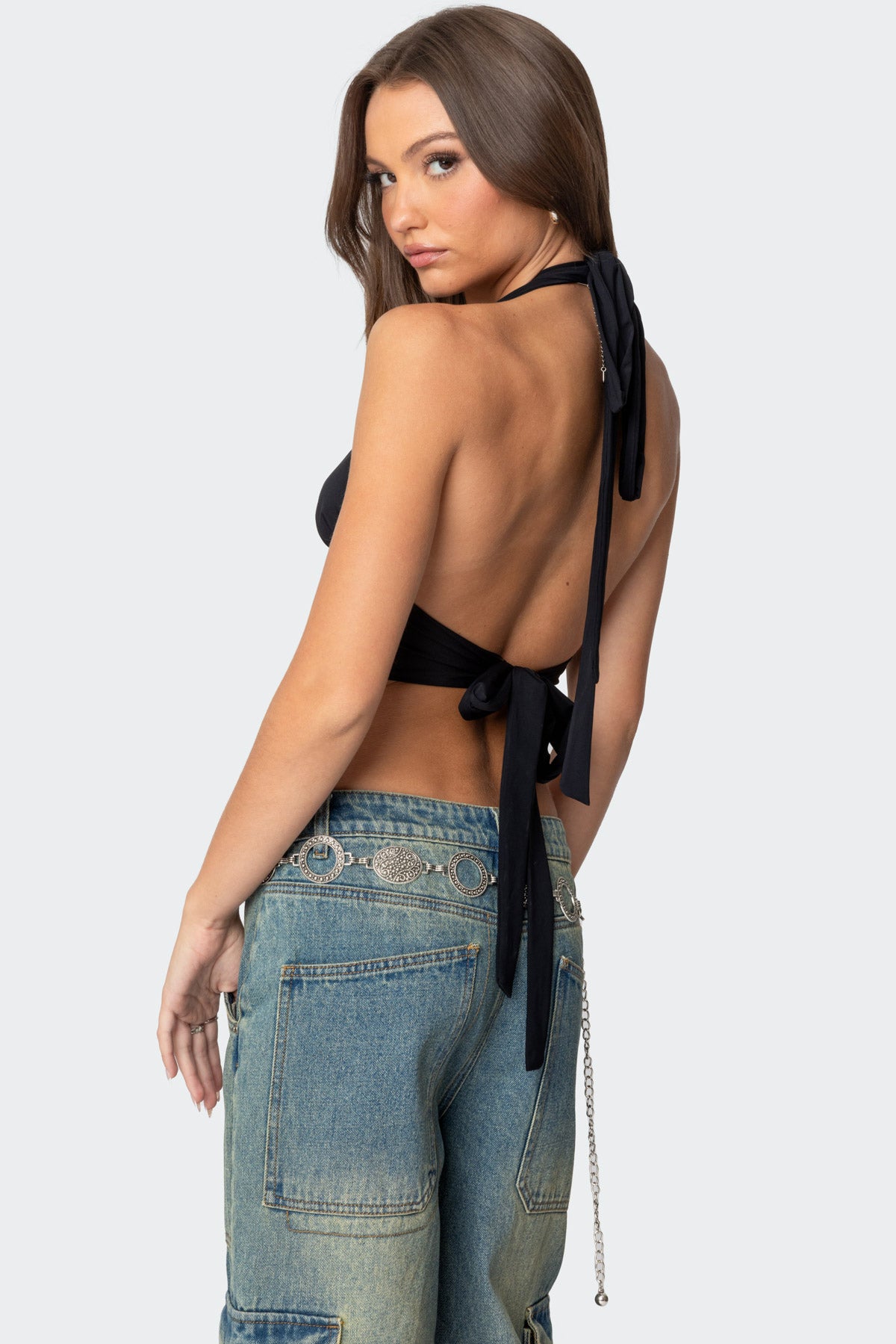 Open Back Triangle Halter Top - Image 4