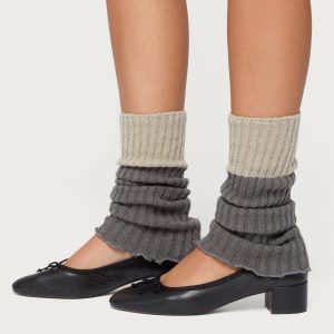 Bundled Babe Contrast Ribbed Leg Warmers