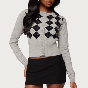 Noya Argyle Knit Cardigan