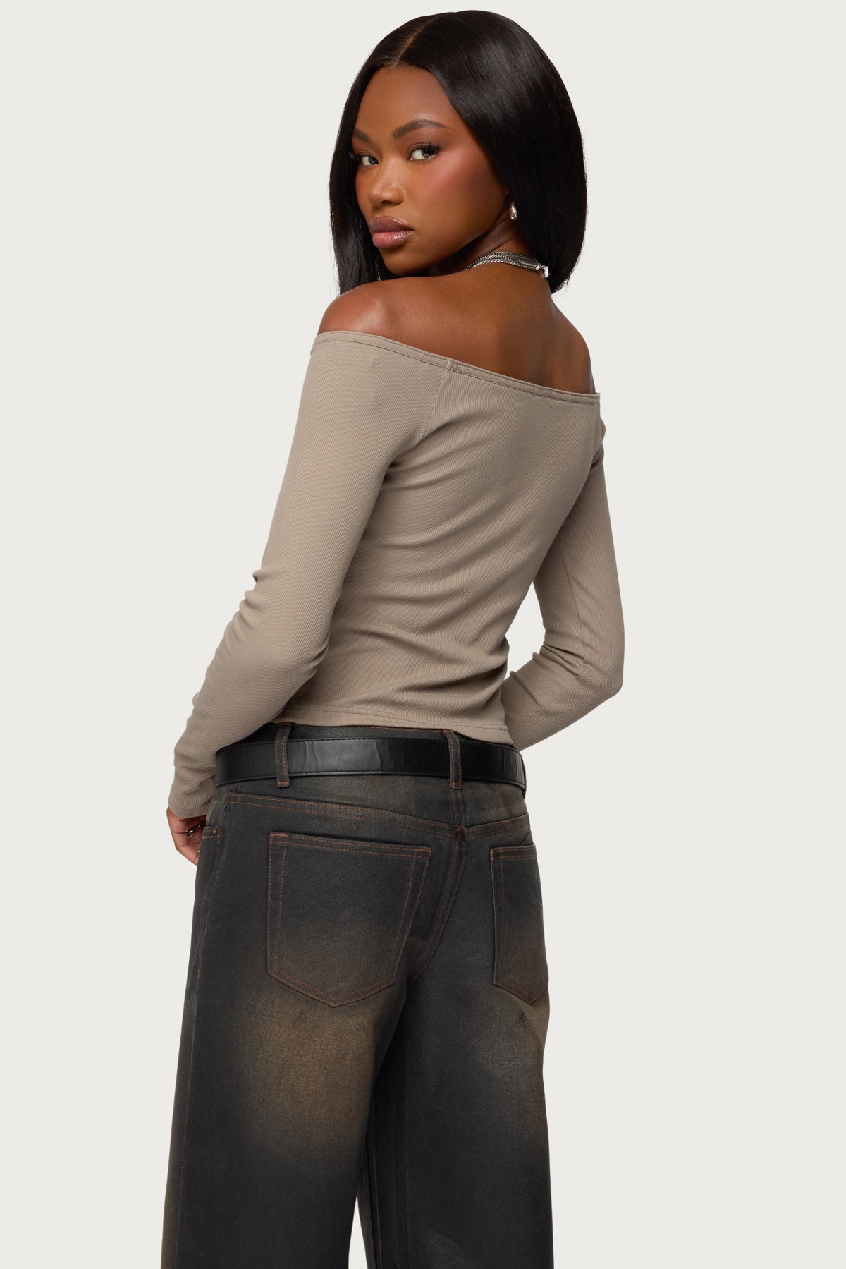 Cambria Ribbed Off Shoulder Top - Image 5