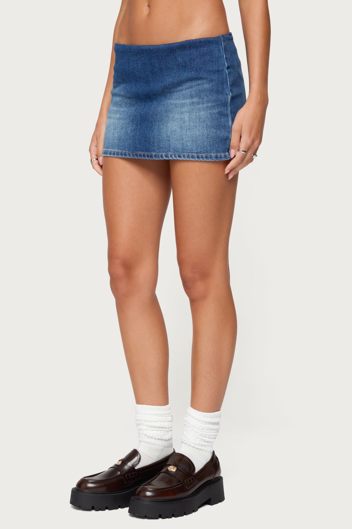 Archie Stretchy Denim Mini Skort - Image 4