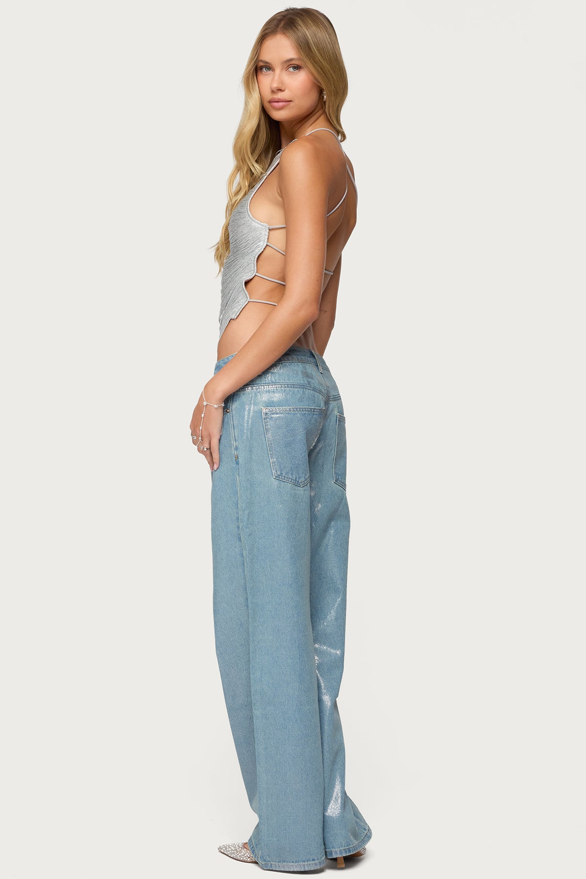 Kalana Crisscross Backless Fringed Top - Image 5