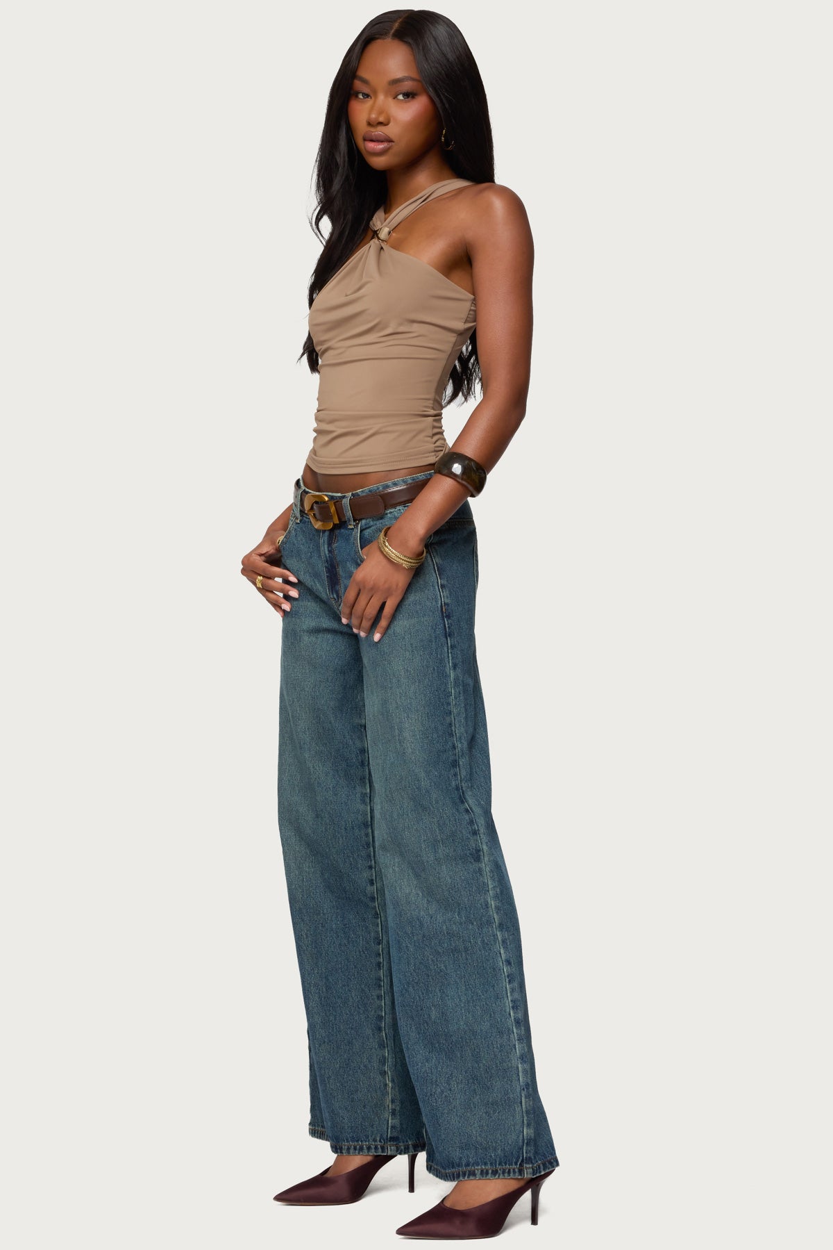 Cielle Wide Strap Gathered Top - Image 4