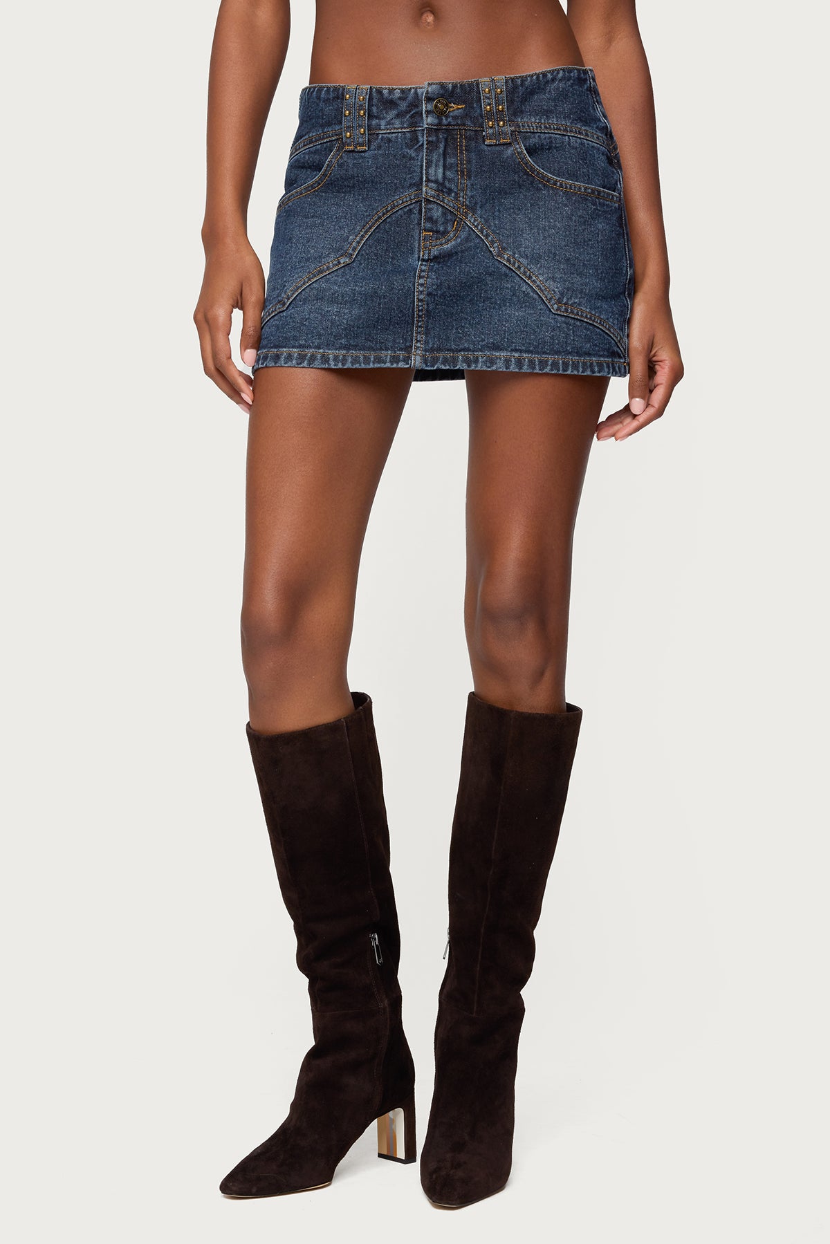 Tory Western Denim Mini Skirt - Image 2