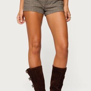 Ayvey Plaid Tailored Micro Shorts