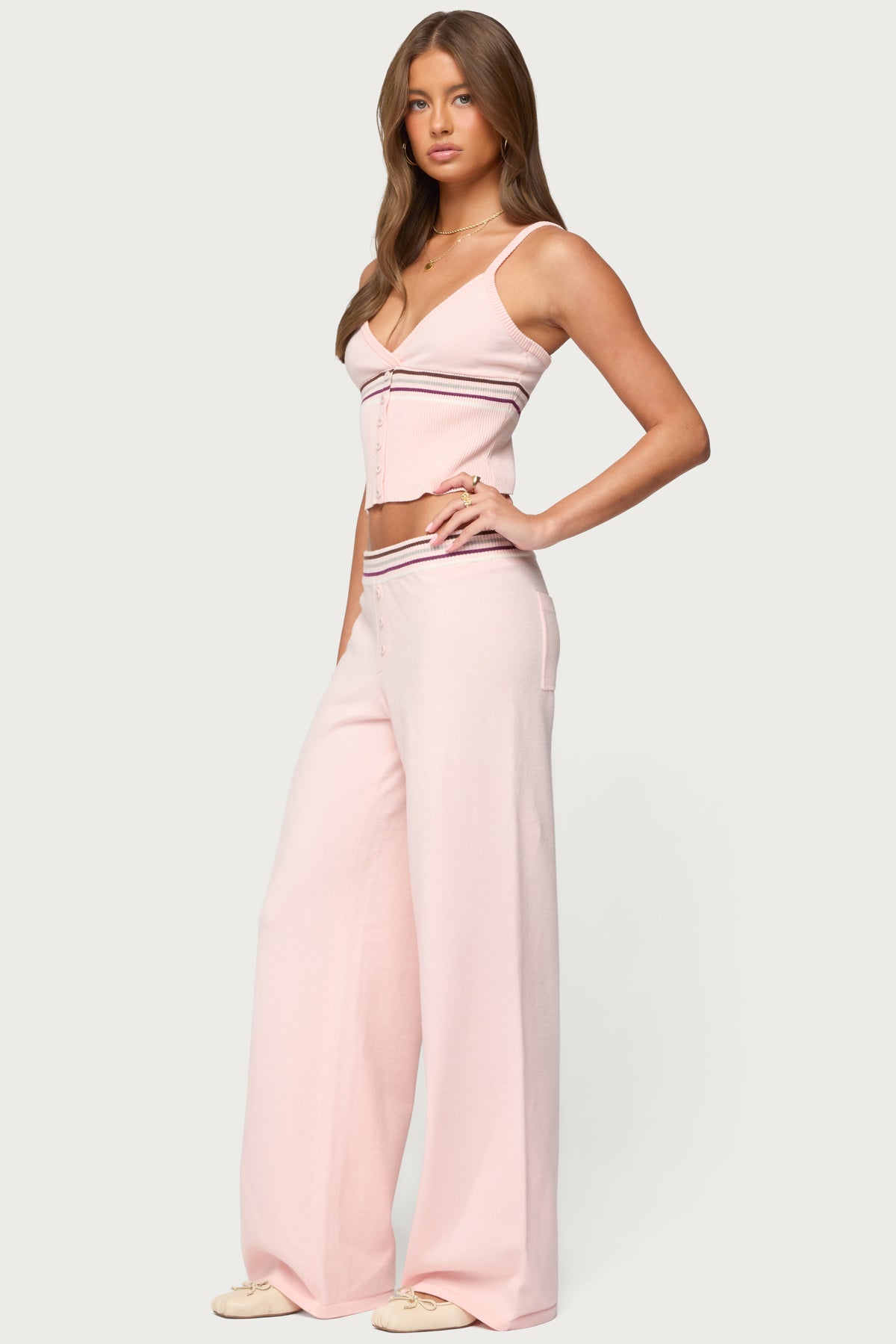 Miya Stripey Ribbed Knit Tank Top - Image 5