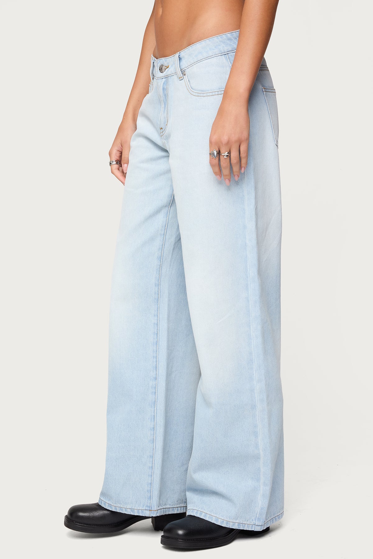 Magda Low Rise Acid Wash Jeans - Image 4