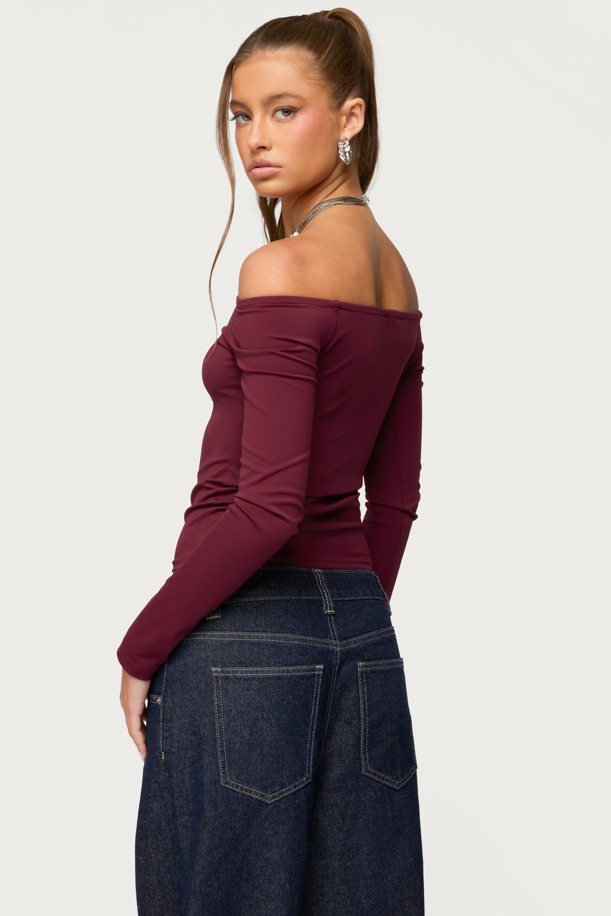 Katie Off Shoulder Long Sleeve Top - Image 5