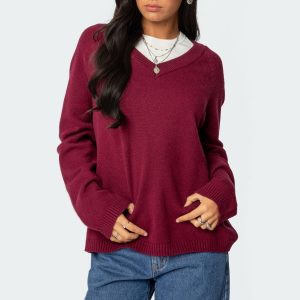 Martha Oversized V Neck Sweater