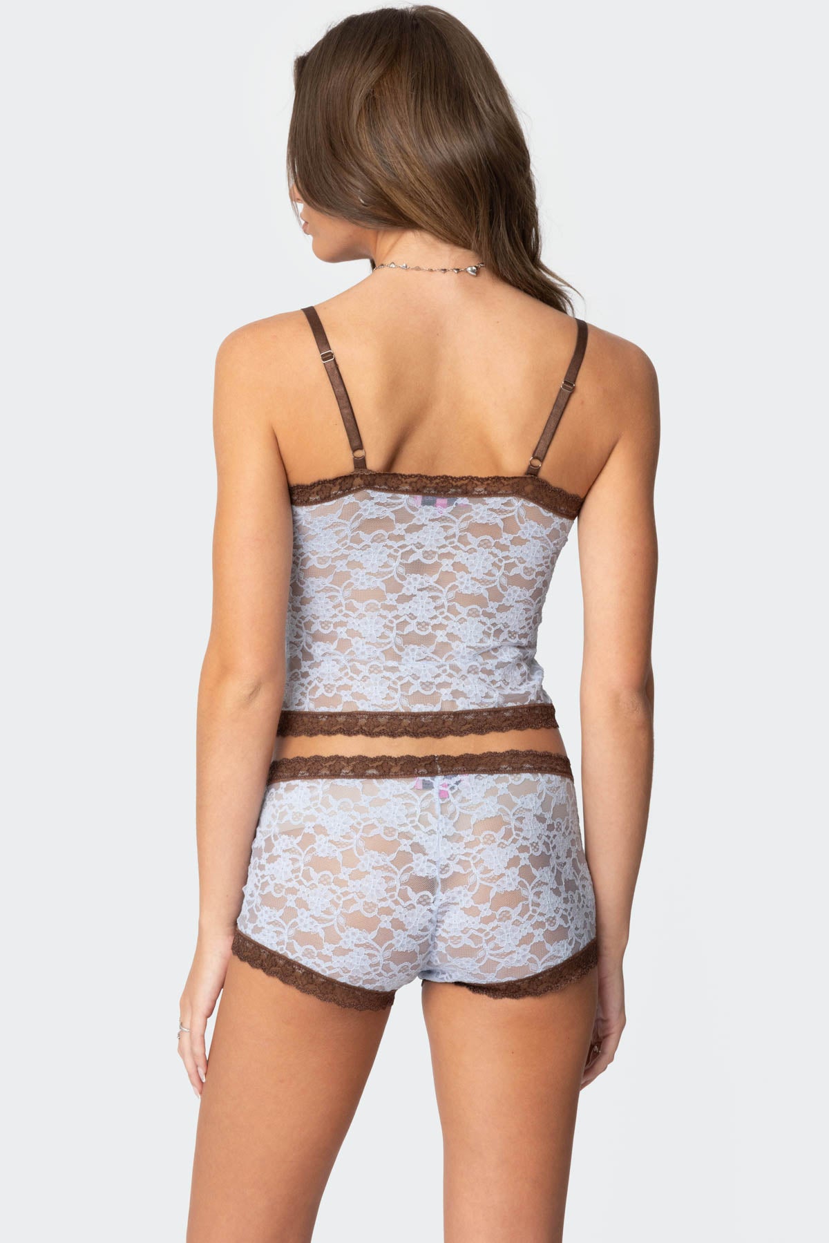 Dee Pointelle Sheer Lace Tank Top - Image 4