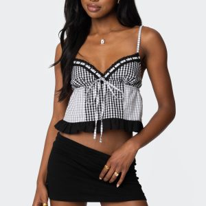 Joanne Mixed Gingham Tank Top