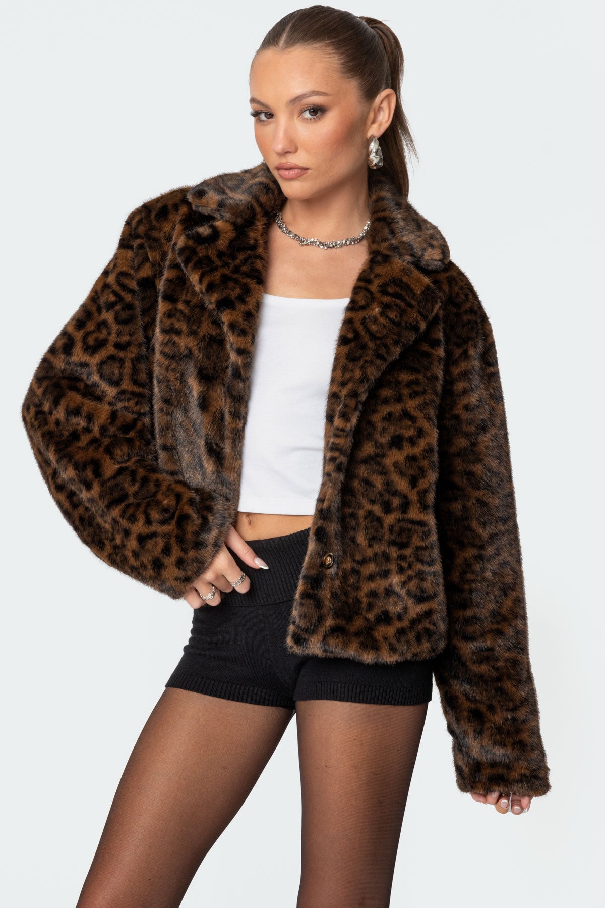 Lady Leopard Faux Fur Jacket - Image 3