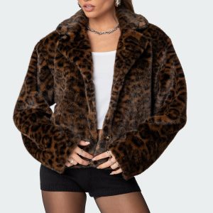 Lady Leopard Faux Fur Jacket