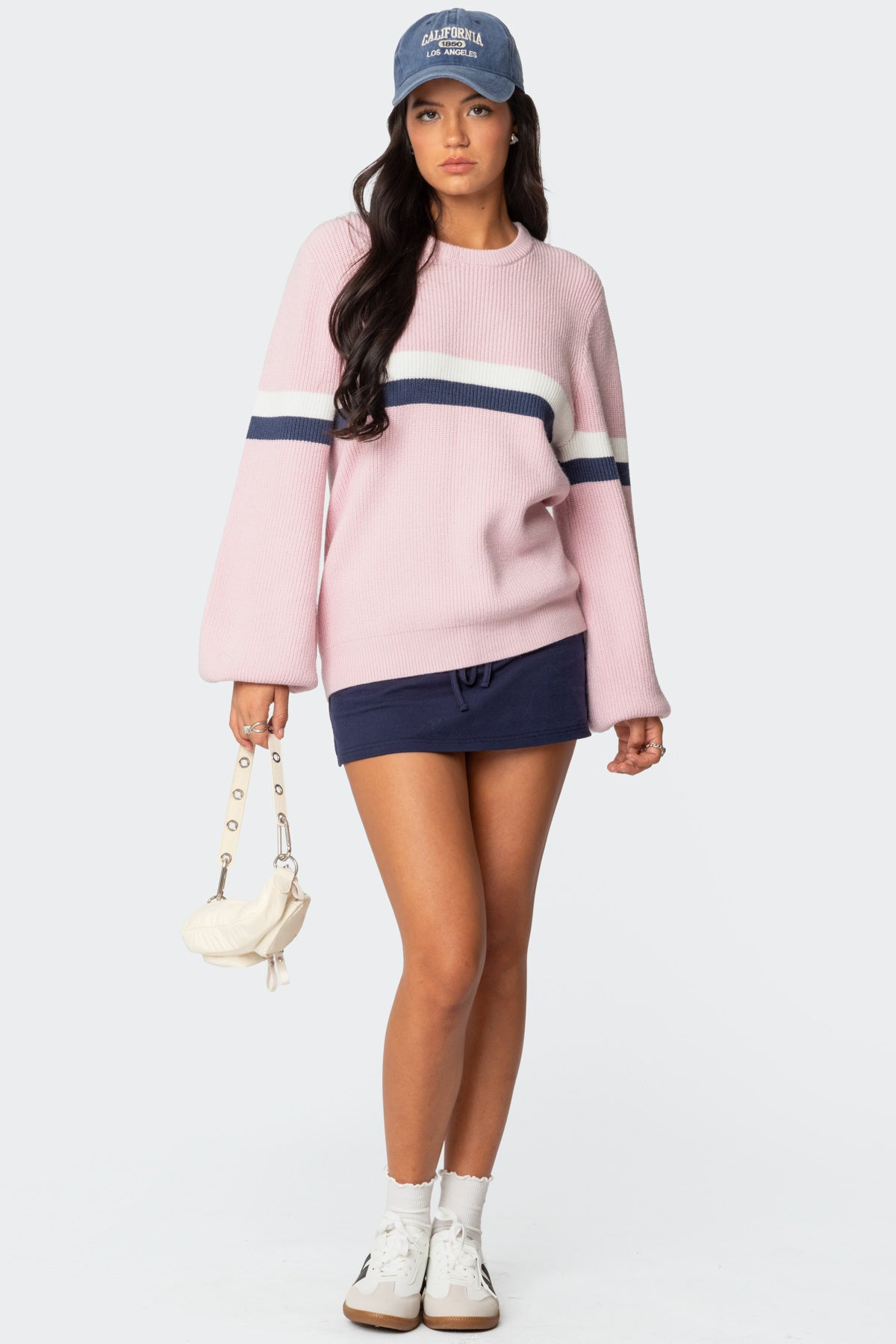 Nautical Striped Oversized Sweater - Image 2