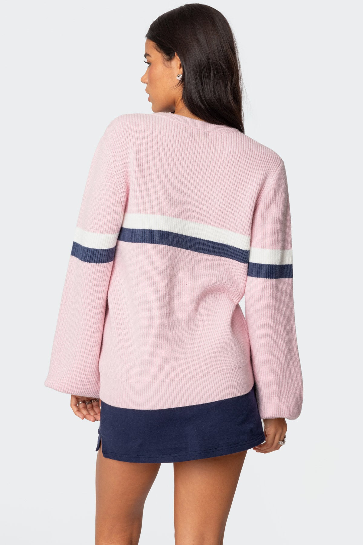 Nautical Striped Oversized Sweater - Image 5