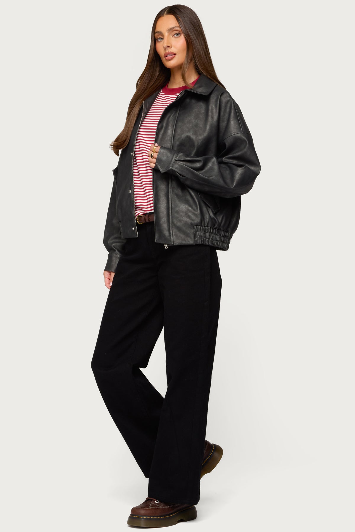 Mori Oversized Faux Leather Jacket - Image 5