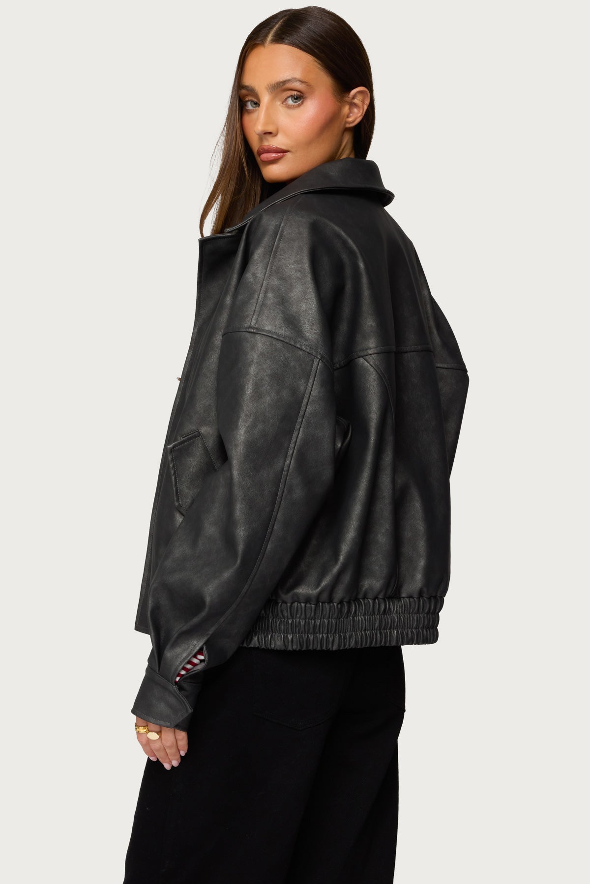 Mori Oversized Faux Leather Jacket - Image 6