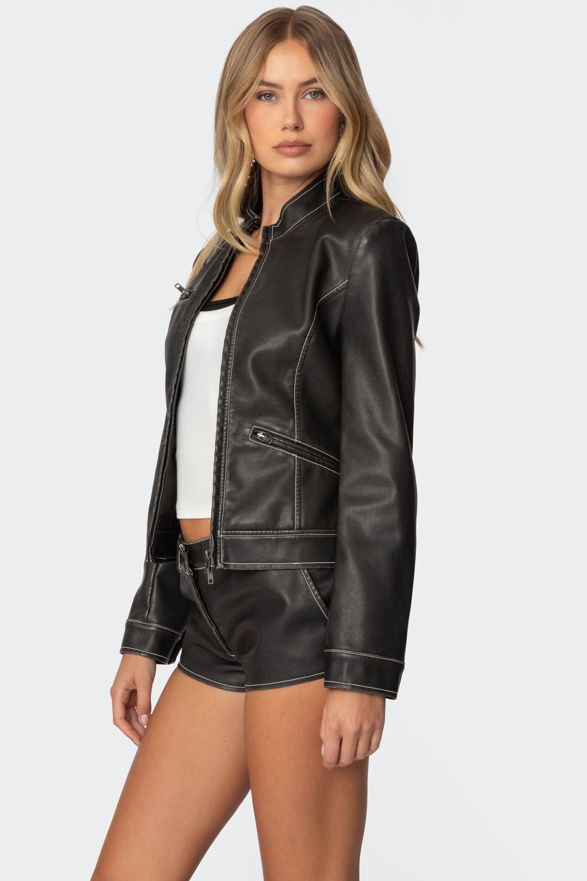 Roxie Faux Leather Jacket - Image 3