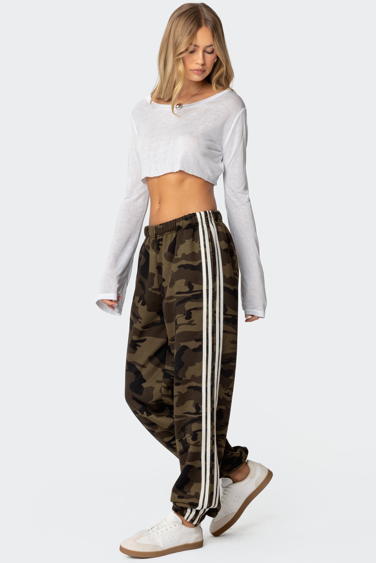 Camo Contrast Striped Sweatpants - Image 3