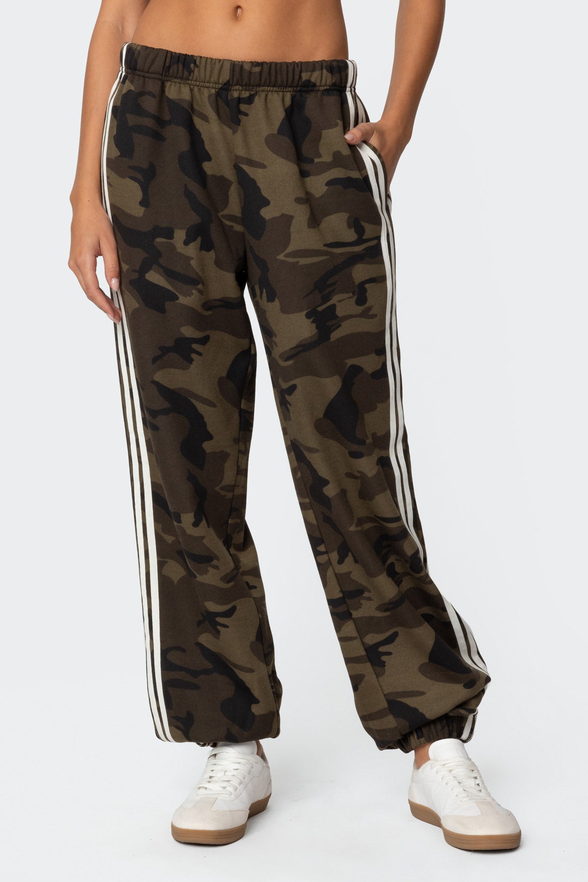 Camo Contrast Striped Sweatpants - Image 4