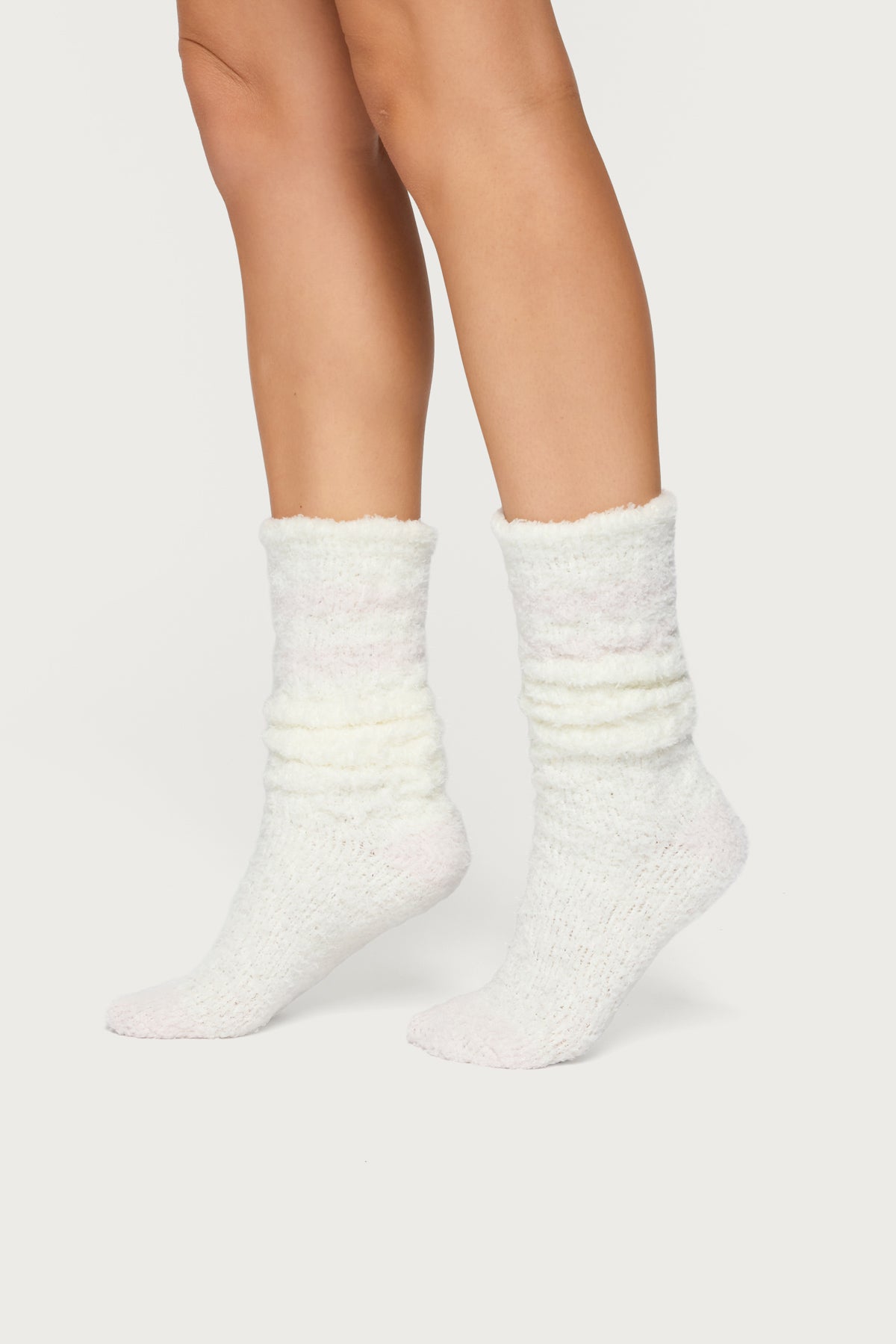 Stripey Fuzzy Scrunch Socks