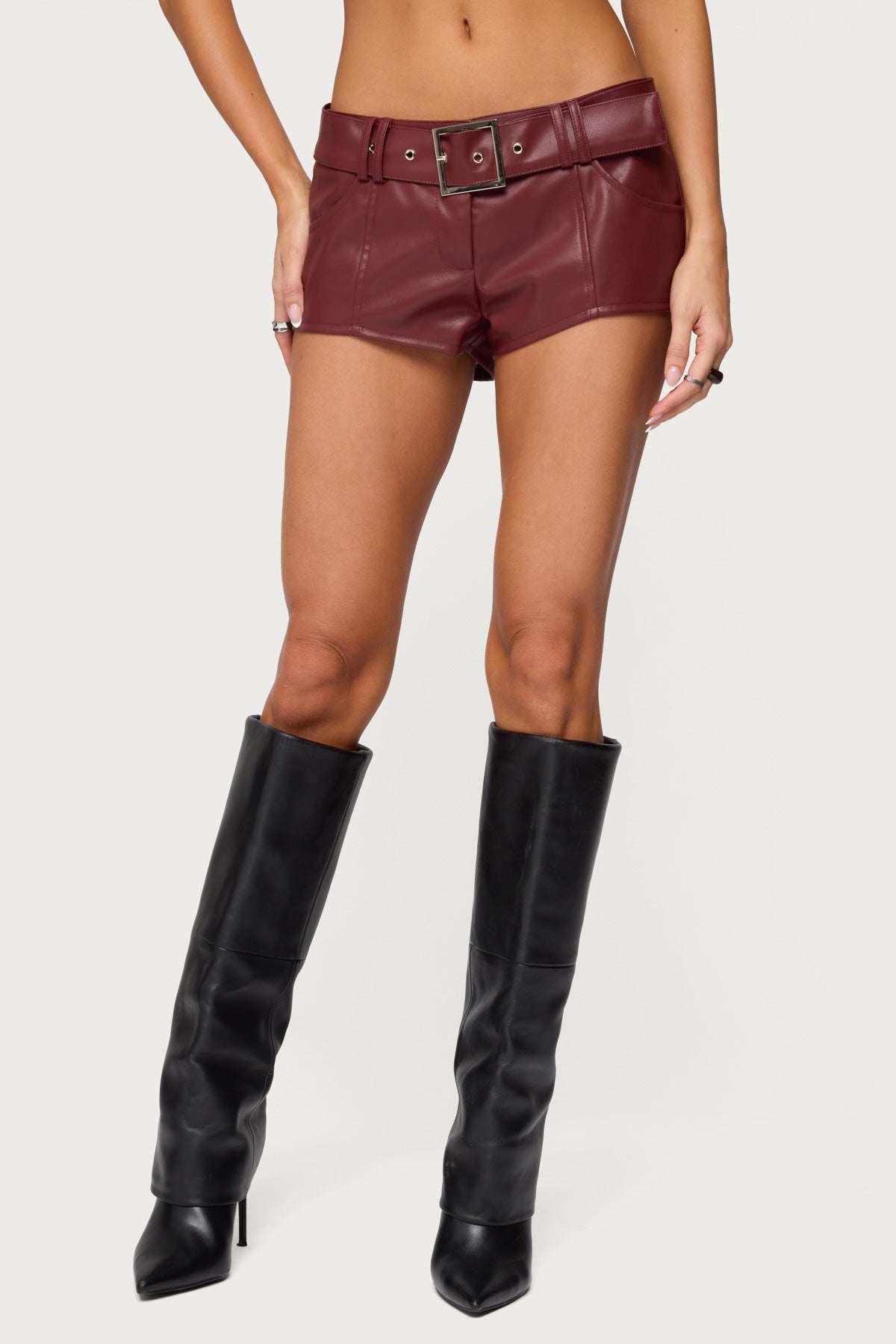 Alba Faux Leather Shorts - Image 3