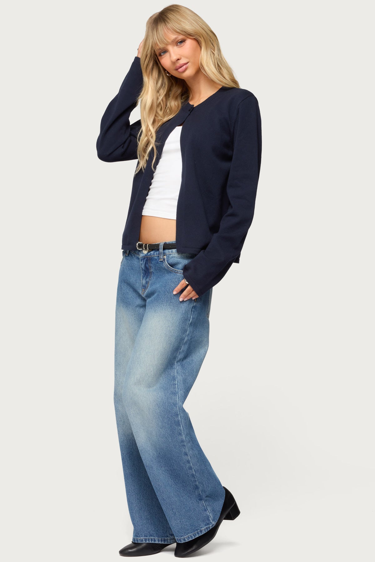 Petite Magda Low Rise Acid Wash Jeans - Image 3