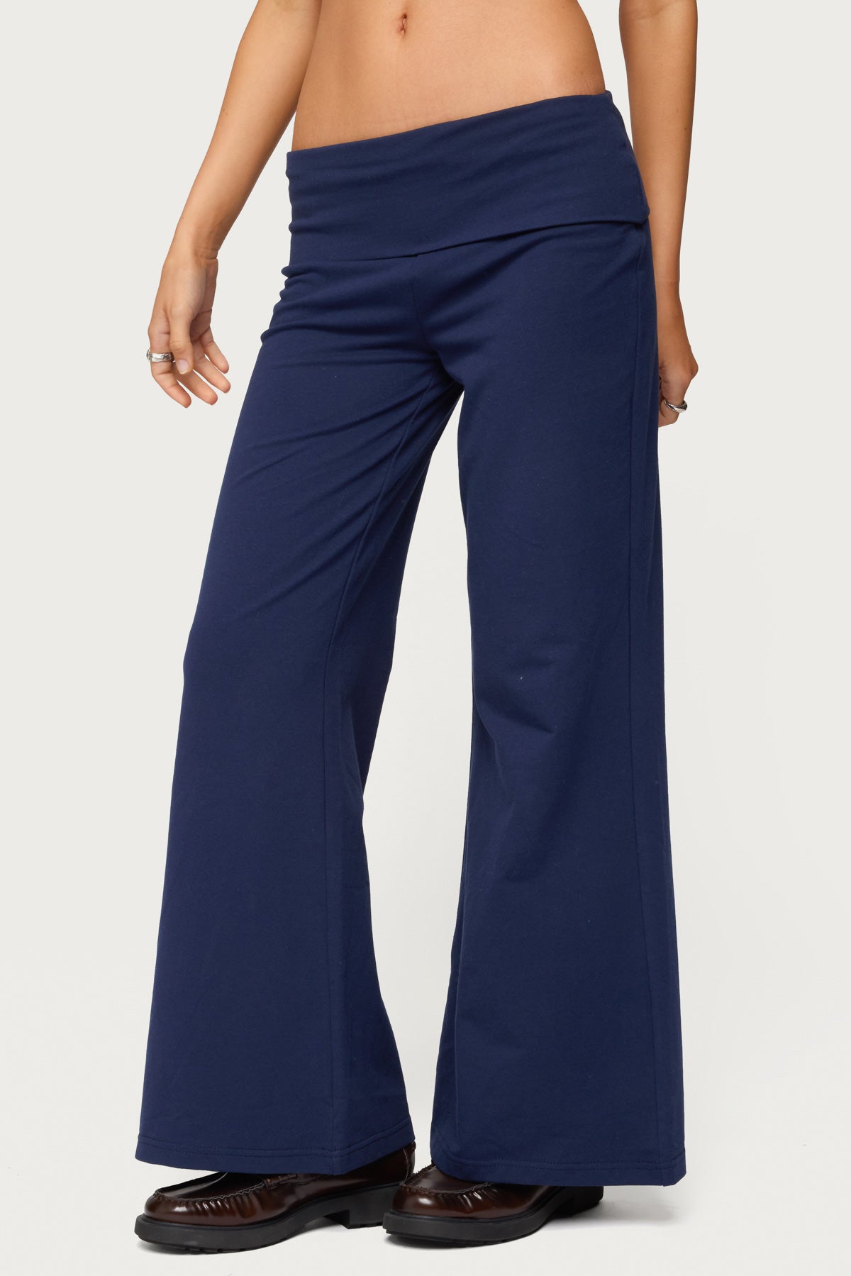 Petite Wide Leg Fold Over Pants - Image 3