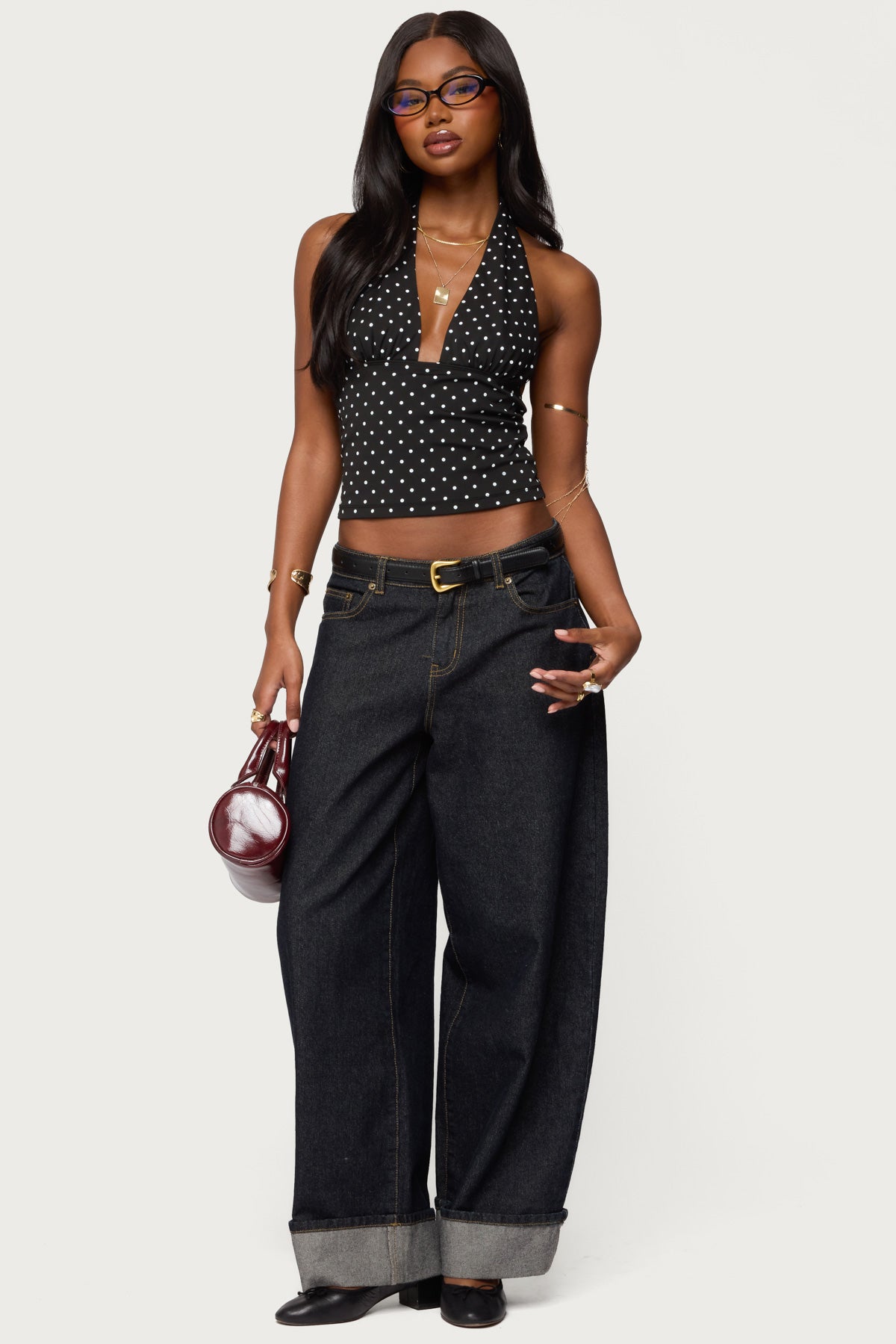 Blaire Polka Dot Halter Top - Image 3