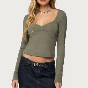 Zelly Deep V Scoop Neck Top
