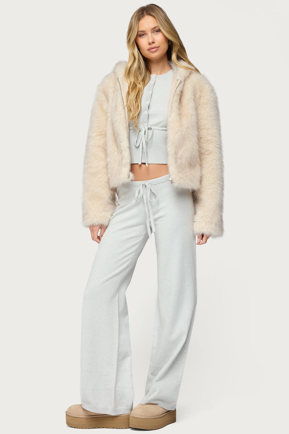 Beyonca Hooded Faux Fur Jacket - Image 4