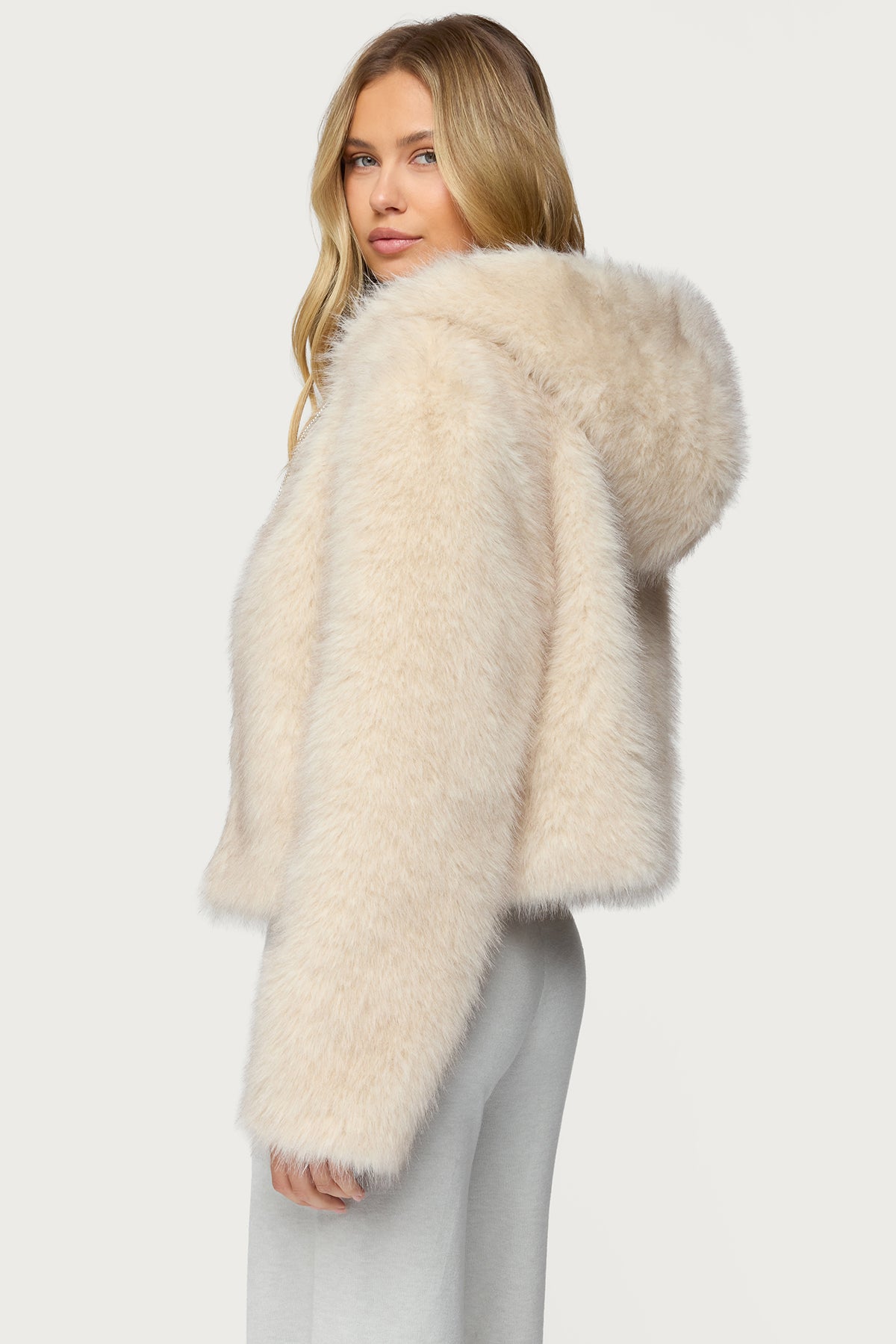Beyonca Hooded Faux Fur Jacket - Image 5