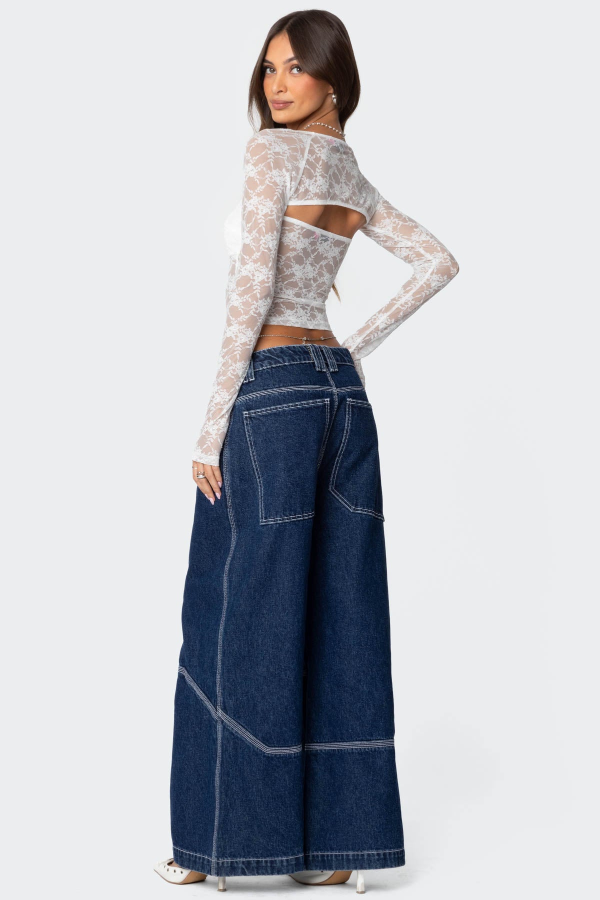 Addison Sheer Lace Two Piece Top - Image 5