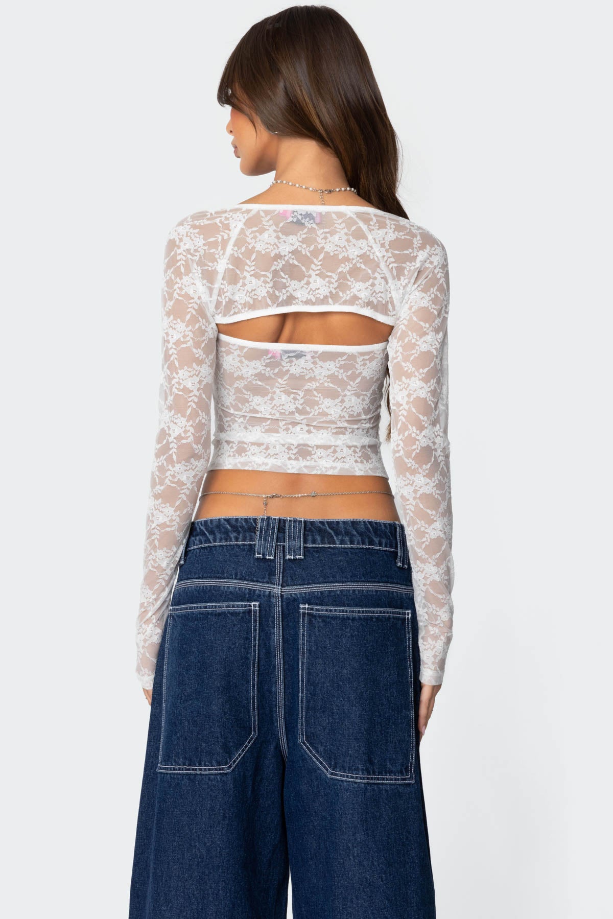 Addison Sheer Lace Two Piece Top - Image 4