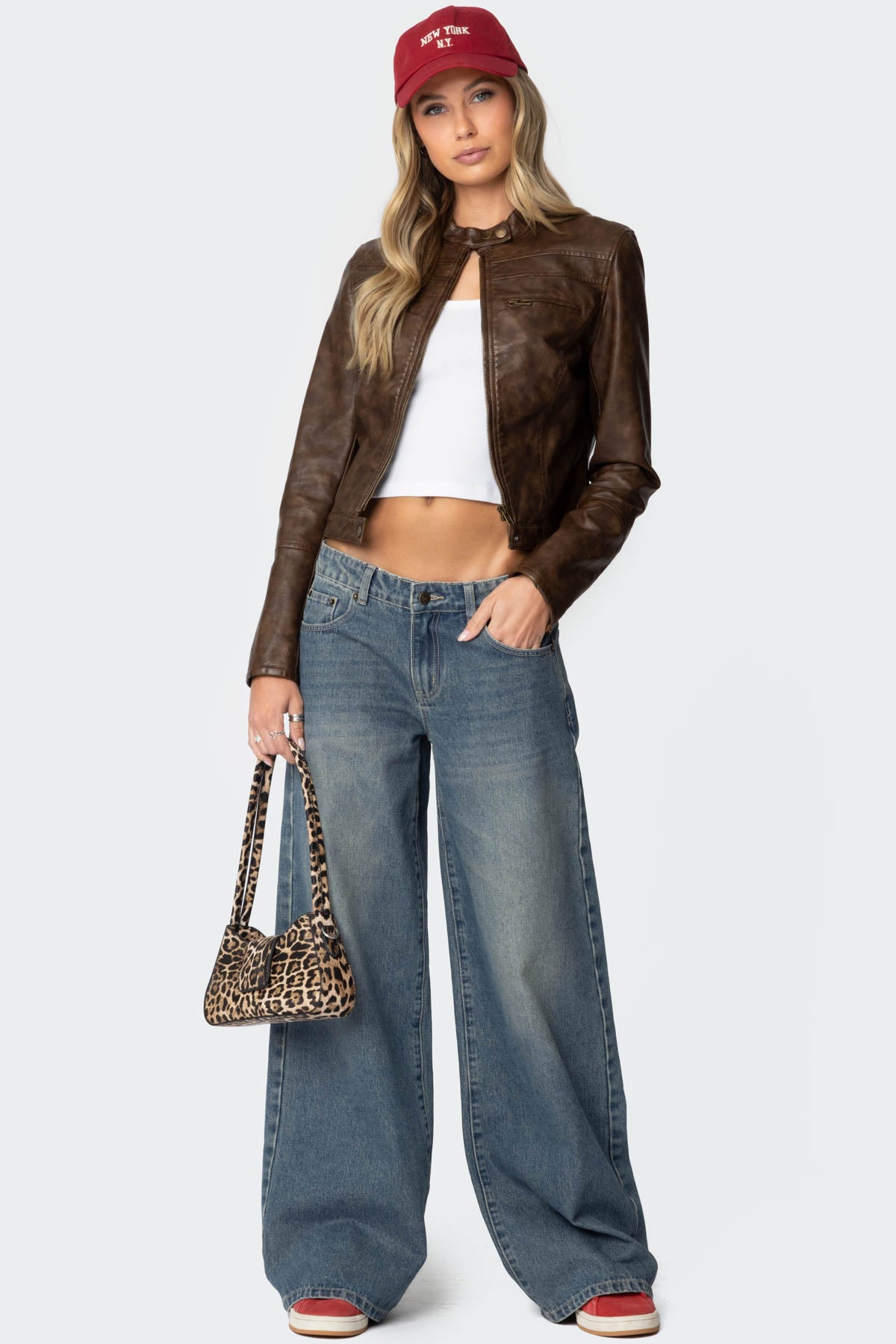 Teddi Washed Faux Leather Jacket - Image 2