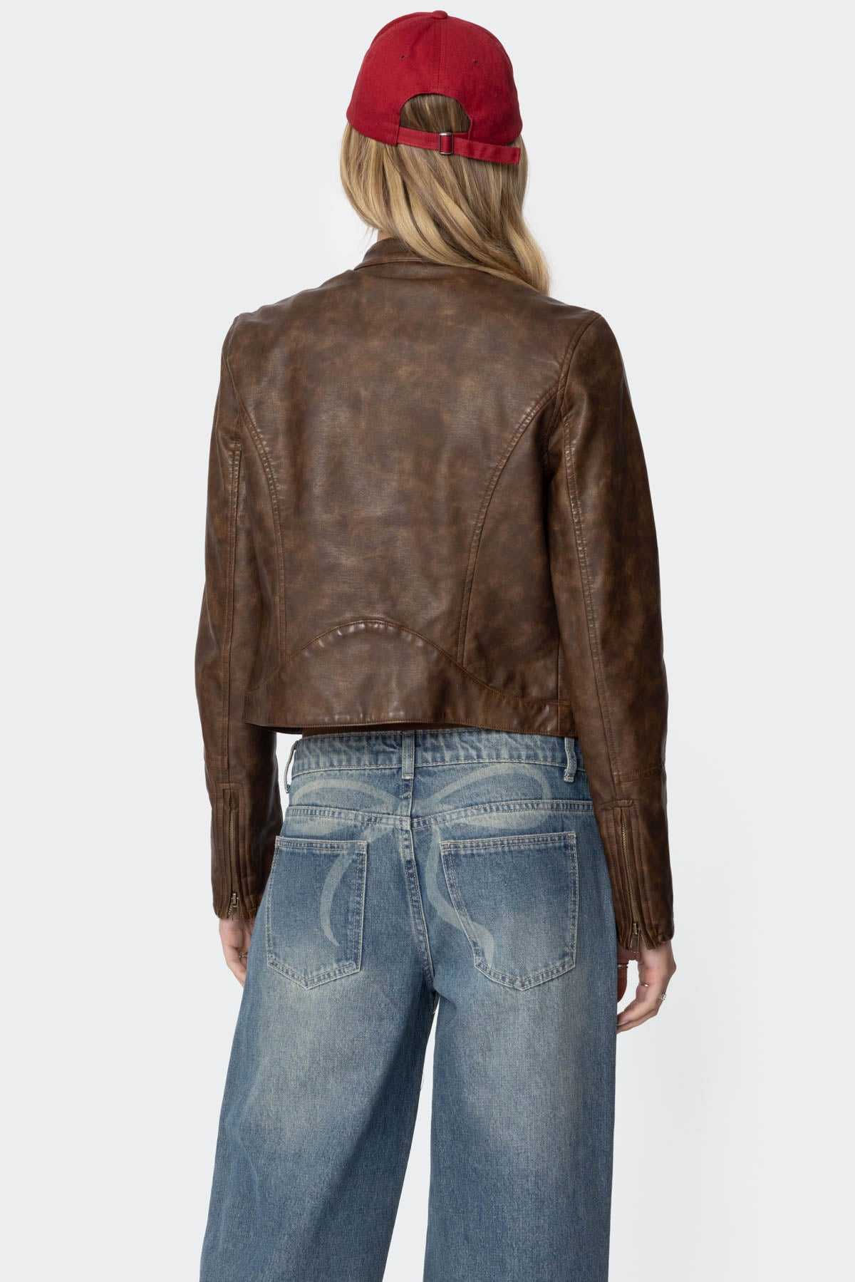 Teddi Washed Faux Leather Jacket - Image 5