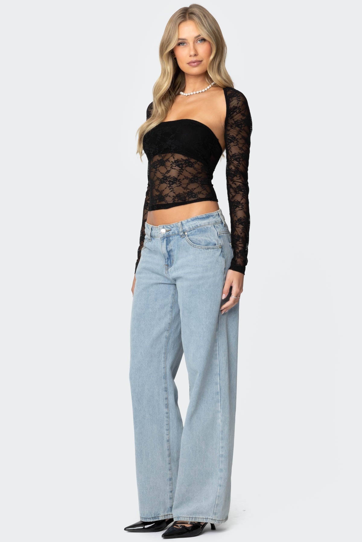 Addison Sheer Lace Two Piece Top - Image 4