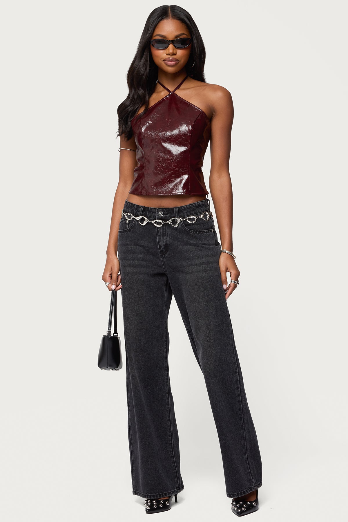 Hailie Faux Leather Halter Top - Image 2