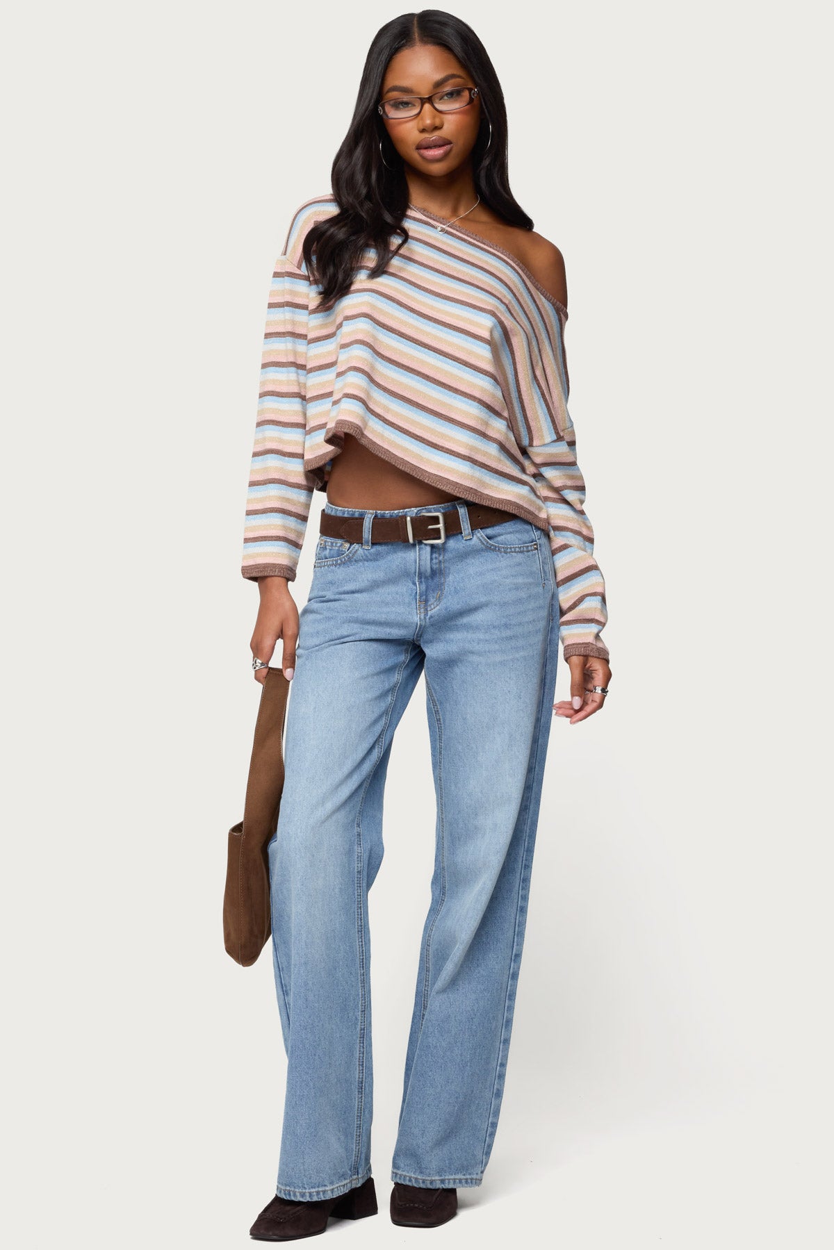 Alexis Off Shoulder Striped Knit Top - Image 2