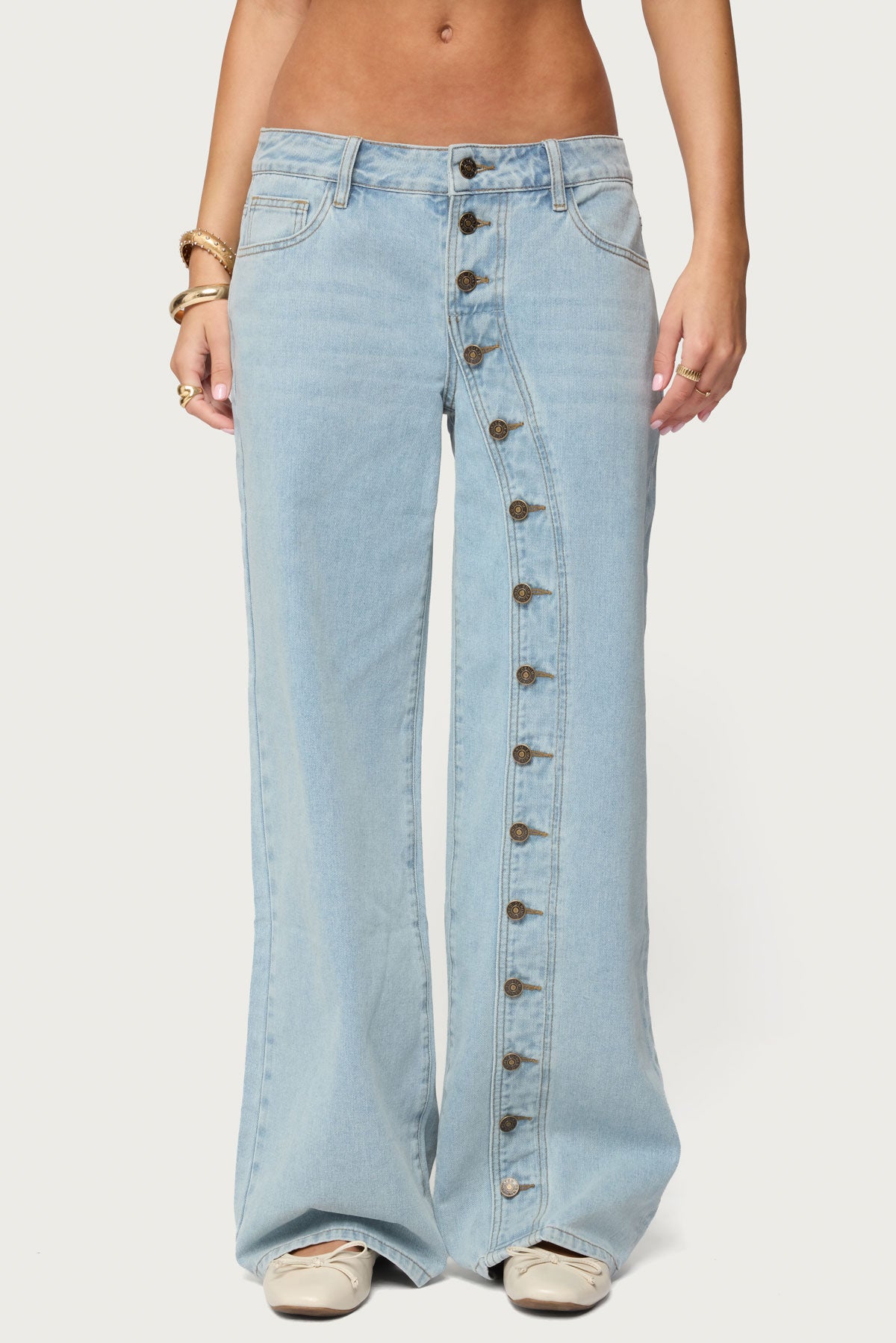Adison Button Low Rise Jeans - Image 3