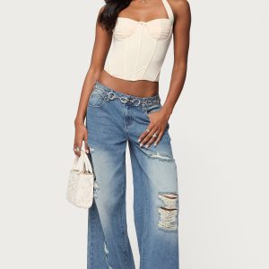 Frye Distressed Low Rise Jeans
