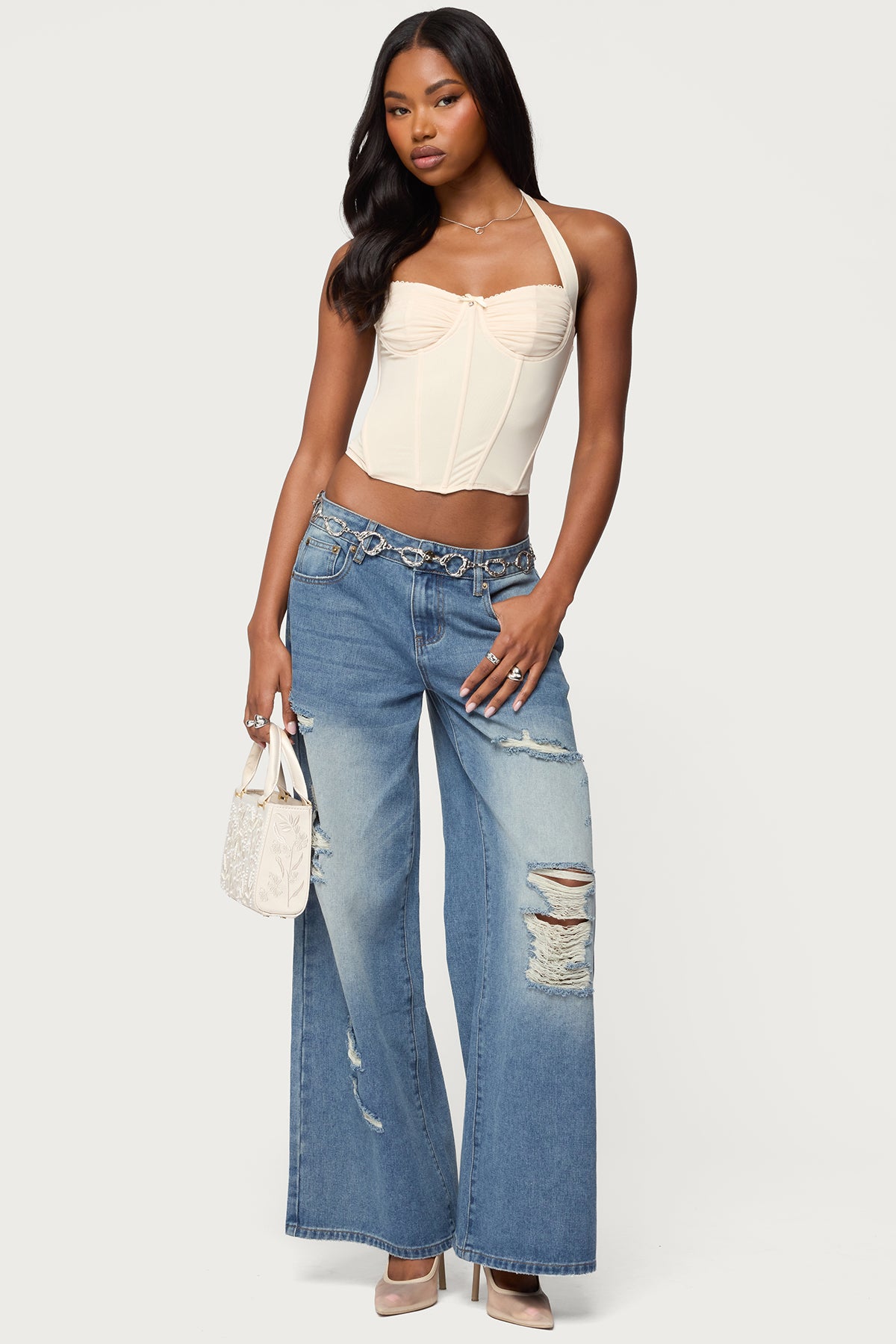 Frye Distressed Low Rise Jeans