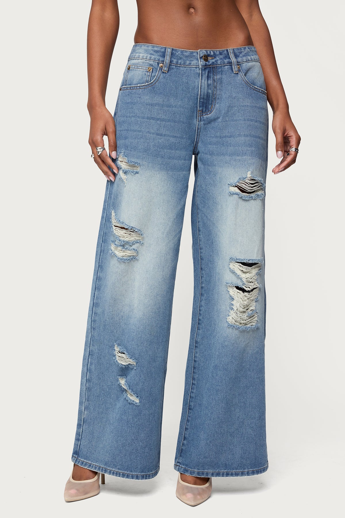 Frye Distressed Low Rise Jeans - Image 2