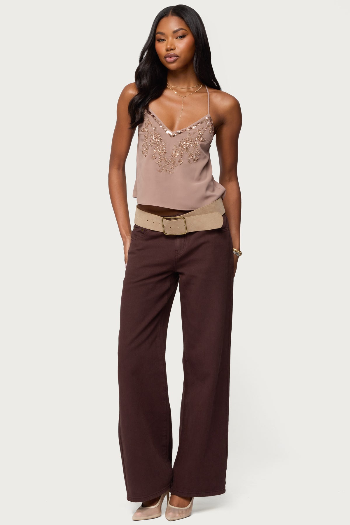 Sorina Embellished V Neck Top - Image 4