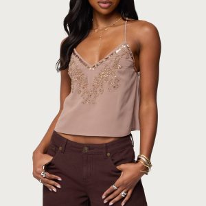 Sorina Embellished V Neck Top